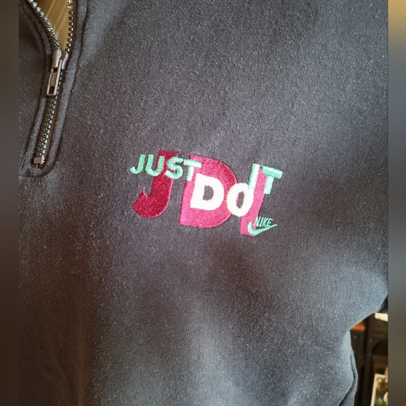 Vintage Nike Fleece late 80's early 90's Nike Just Do It 1/4 zip fleece sweater - Picture 1 of 4